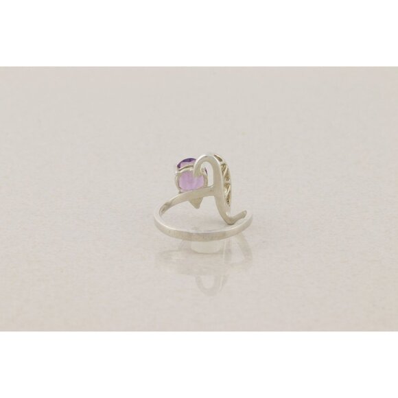 Sterling Silver Natural Purple Amethyst Ring Size 7 1/2 - Picture 6 of 9
